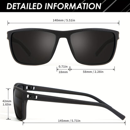 Polarized Sunglasses 3 Pack for Men Women – Classic Square Sport Lightweight UV400 Anti-Glare Eyewear for Golf Running Fishing Cycling Outdoor, 12 Color Combinations
