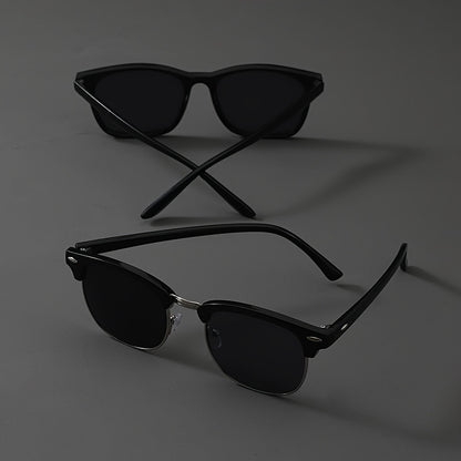 Fashion Glasses 2 Pack Square Frame Lightweight Decorative Eyewear for Men Women – Clear Non-Prescription Lens, Unisex Daily Wear Party Costume, Black Gold or Black Silver