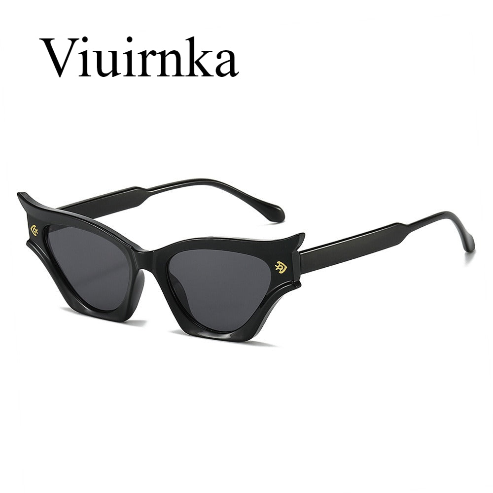 Cat Eye Sunglasses for Women – Black Retro Wide Rim Bold Statement Eyewear for Party, Beach, Vacation, Travel & Cruise, Halloween Christmas Gift Idea