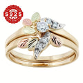 Stylish S925 Sterling Silver Ring Featuring a Leaf Motif And Synthetic Cubic Zirconia Inlay, Perfect for Everyday Use, Parties, Proposals, And Valentine'S Day Presents