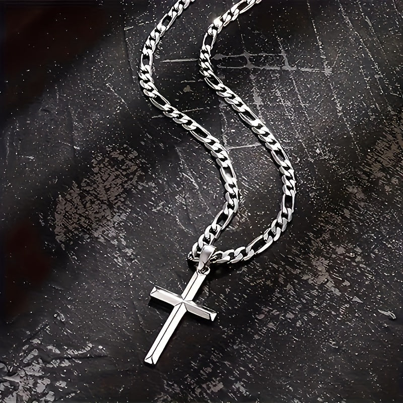 925 Silver Cross Design Pendant Chain Necklace, Anniversary Gift Christmas Gift
