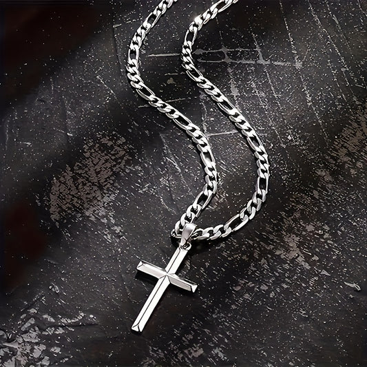 925 Silver Cross Design Pendant Chain Necklace, Anniversary Gift Christmas Gift