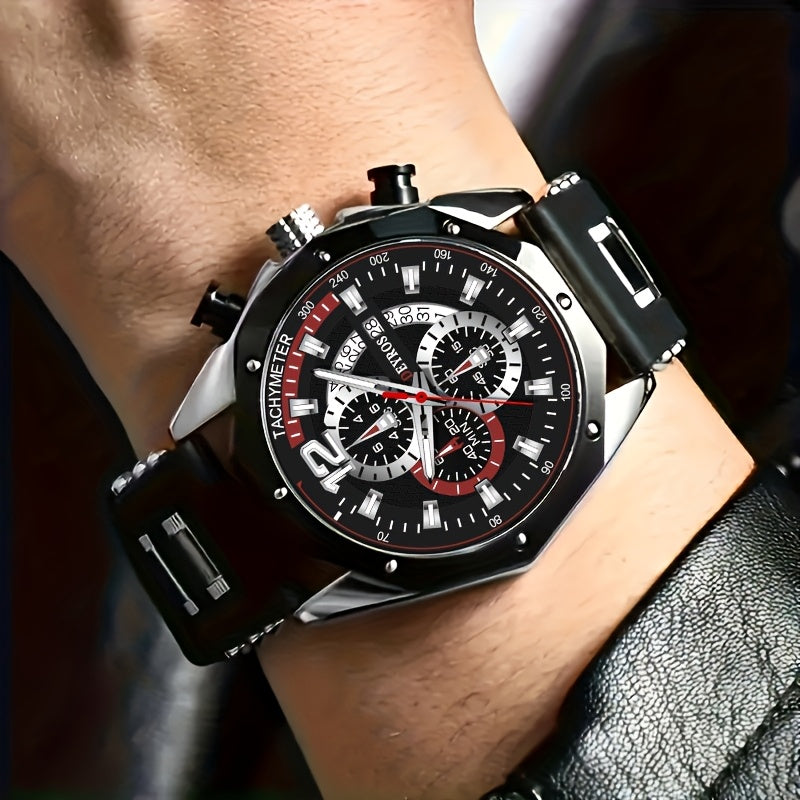 Silicone Watch for Men Fashion Casual Quartz Date Display Sport Wristwatch Sporty Design Multiple Colors Christmas Thanksgiving Gift Reloj Para Hombre