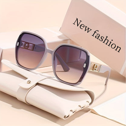 Retro Rectangle Glasses Women Anti-Reflective PC Lens Lightweight Plastic Frame Fashion Eyewear Party Decoration with Pouch Cleaning Cloth Beige Purple Coffee Blue Black