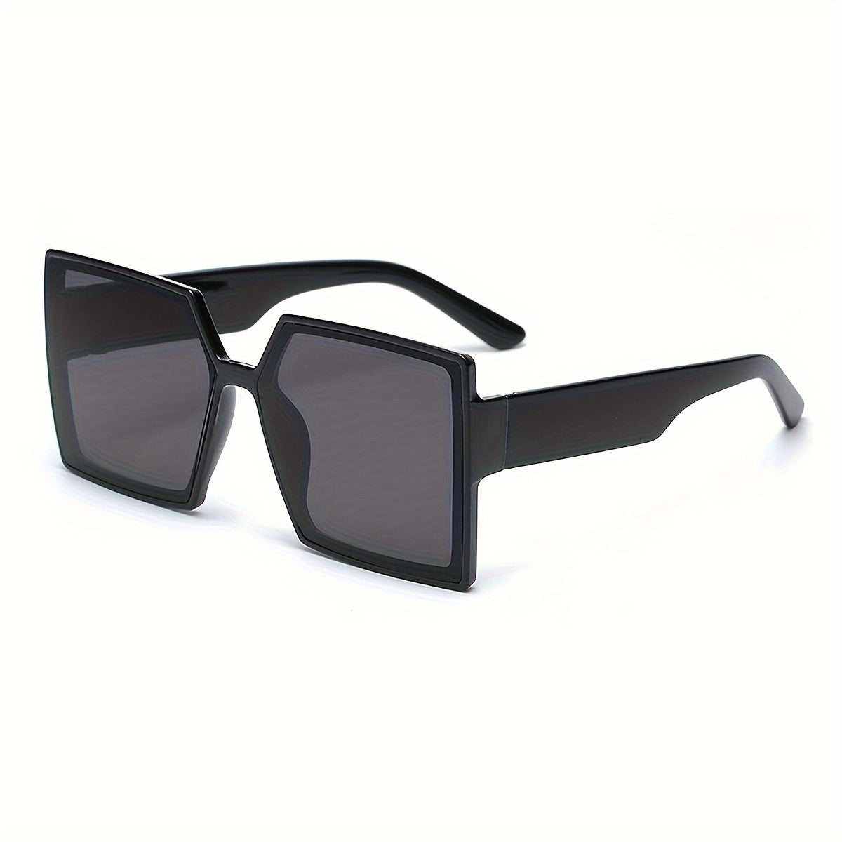 A Pair of Women'S Black And Gray Oversized Fashionable Glasses That Create a Dramatic Effect And Exude a Sense of High-End Style
