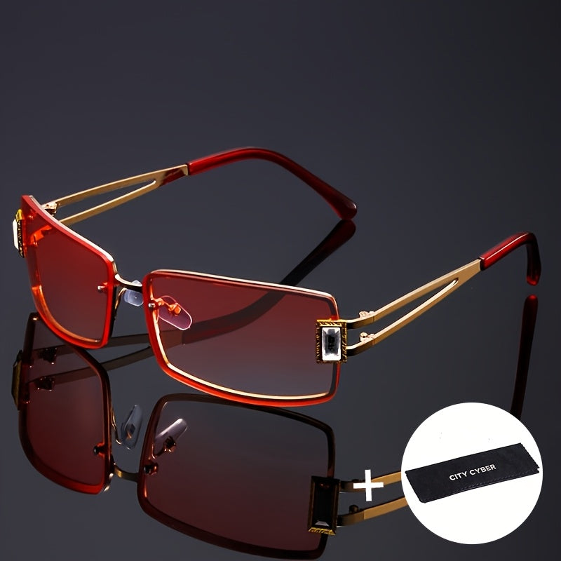 Oversized Square Glasses for Men Women – Extra Large Luxury Gradient Ombre Retro Party Eyewear, Decorative Statement Frames for Festival Halloween Costume, Includes Cleaning Cloth