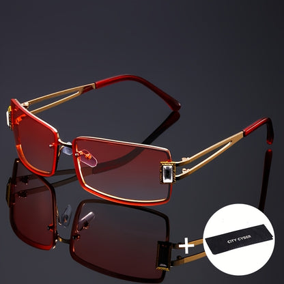 Oversized Square Glasses for Men Women – Extra Large Luxury Gradient Ombre Retro Party Eyewear, Decorative Statement Frames for Festival Halloween Costume, Includes Cleaning Cloth
