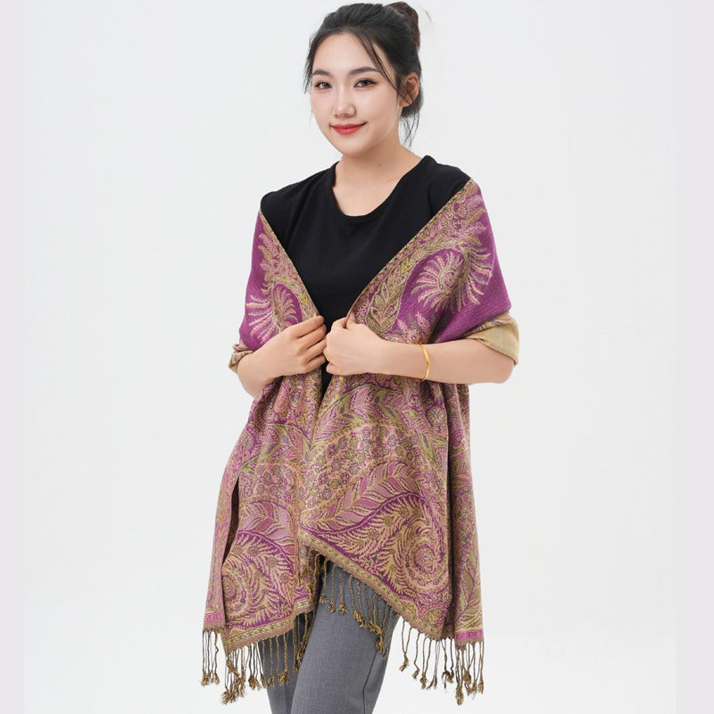 Phoenix Tail Thicker Paisley Pashmina Scarf