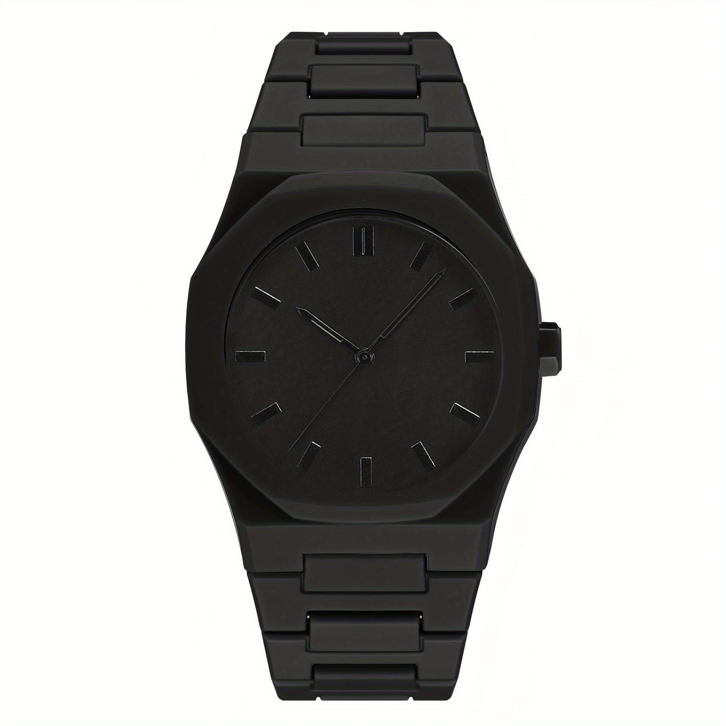 Men's Black Dial Minimalist Quartz Watch - Classic Casual Sport Wristwatch for Men, Durable Everyday Analog Timepiece, Sleek Simple Design Gift for Him