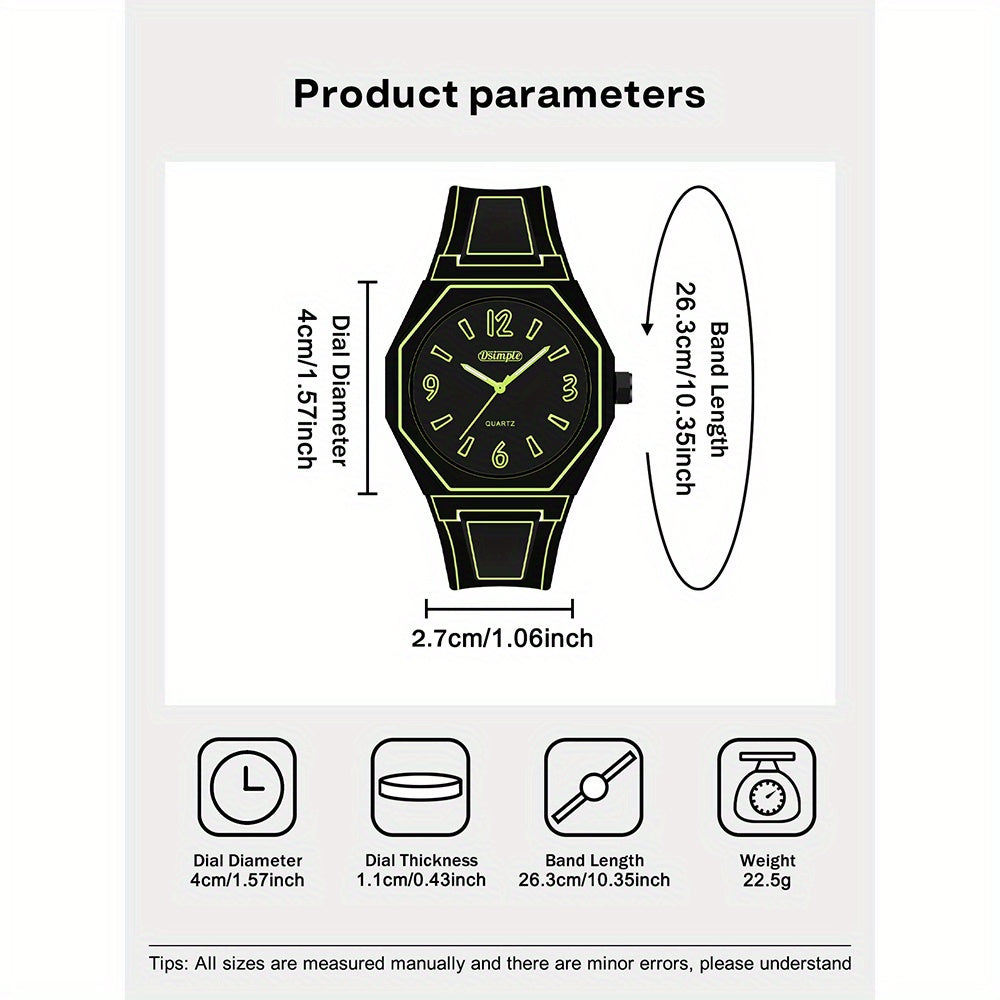Silicone Strap Watch Unisex Creative Round Dial Analog Quartz Wristwatch, Fashion Casual Outdoor Sport Watch for Men Women Students, Available in White Blue Red Black
