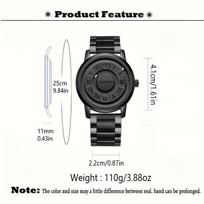 Men's Magnetic Steel Ball Watch | Touch-to-Read Vintage Business Wristwatch, No Mirror Unique Design Stainless Steel Quartz Watch for Men – Bold Statement Timepiece