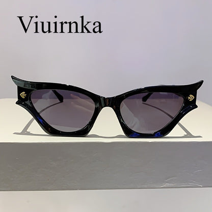 Cat Eye Sunglasses for Women – Black Retro Wide Rim Bold Statement Eyewear for Party, Beach, Vacation, Travel & Cruise, Halloween Christmas Gift Idea