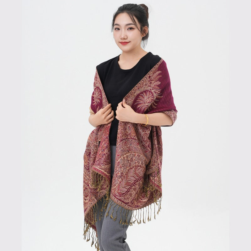 Phoenix Tail Thicker Paisley Pashmina Scarf
