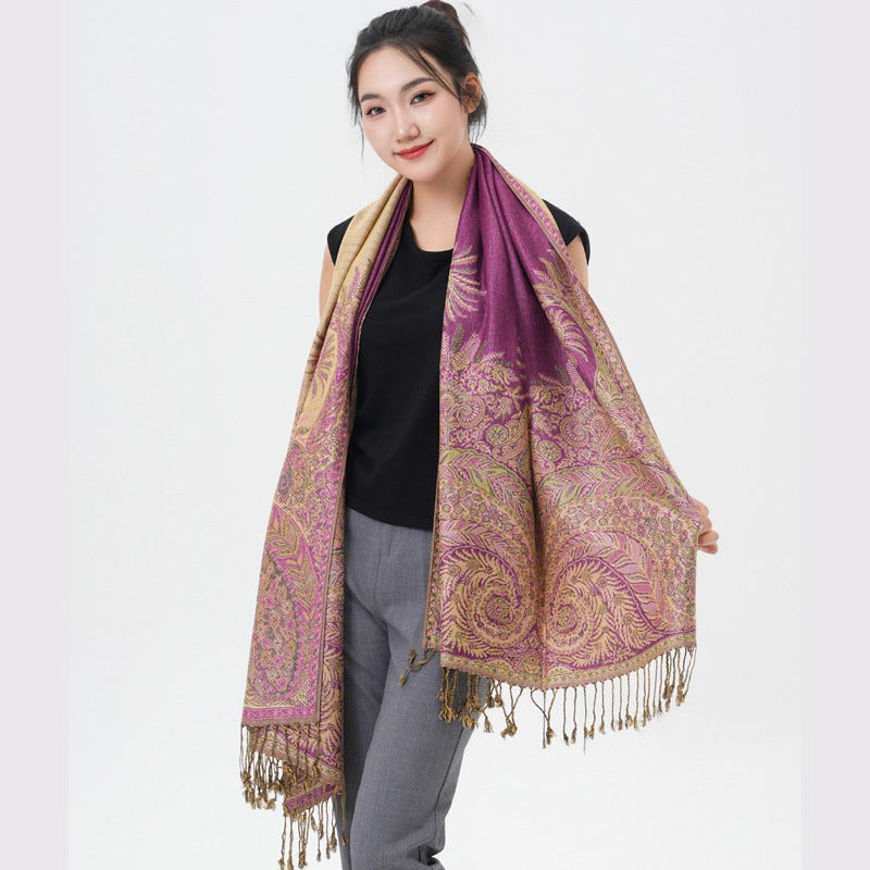 Phoenix Tail Thicker Paisley Pashmina Scarf