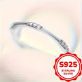 925 Sterling Silver Simple Style Thin Ring Inlaid Zirconia Women's Engagement Ring for Wedding Party Daily Casual Wear Valentine's Day Gifts