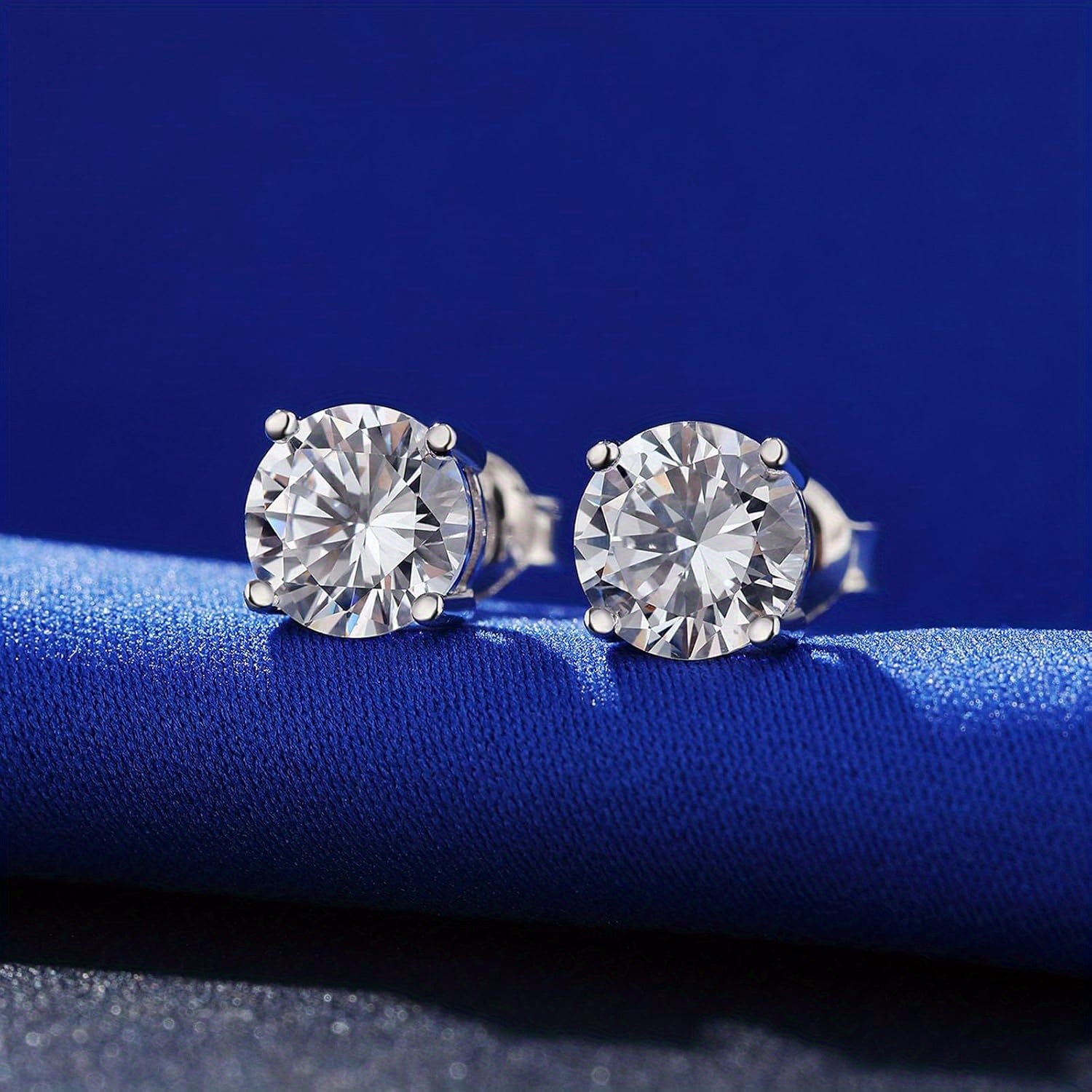 1-4Carats Moissanite Stud Earrings for Women Men, 925 Sterling Silver, Brilliant D Color VVS1 Round Cut Stud Earrings, Fine Jewelry Gifts for Women Men, Halloween Gifts for Couple, Christmas Gifts for Ladies Mother Father