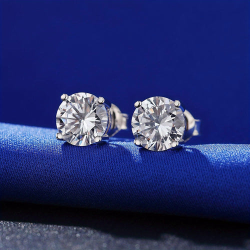 1-4Carats Moissanite Stud Earrings for Women Men, 925 Sterling Silver, Brilliant D Color VVS1 Round Cut Stud Earrings, Fine Jewelry Gifts for Women Men, Halloween Gifts for Couple, Christmas Gifts for Ladies Mother Father