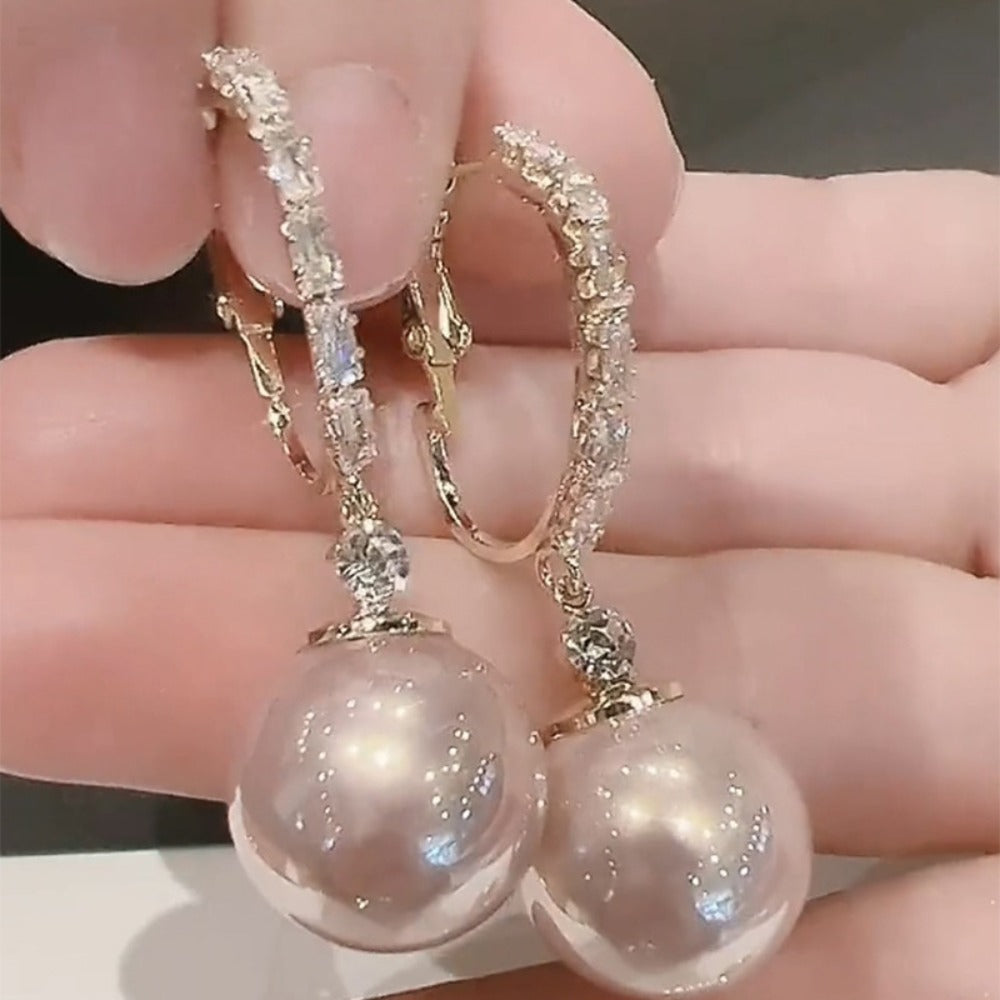 Dangle Earrings for Women - Boho Cubic Zirconia Round Pendant for & Teens - Sparkling Geometric Drop - product detail view 8