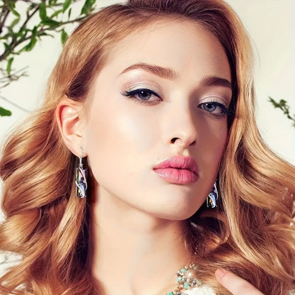 Dangle Earrings for Women - Earring Set 12 Pairs Moonstone Cat Eye Water Drop Pendant for Boho Elegant - product detail view