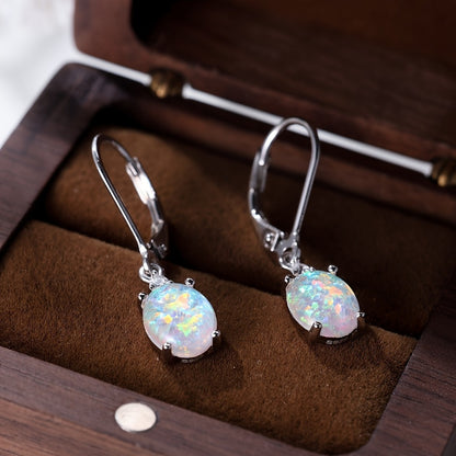 Dangle Earrings for Women - Opal 2 Pairs for - Sparkling Hypoallergenic Drop in Silver & Gold - product detail view 2