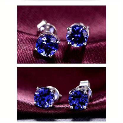 Dangle Earrings for Women - Tanzanite Crystal Drop with 925 Silver Needle - Sparkling Gemstone for - product detail view 8