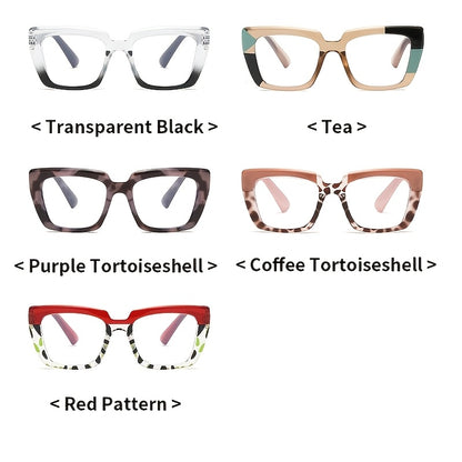 Reading Glasses for Women 4 Pack, Large Frame HD Lenses, Leopard Print & Classic Black Polycarbonate Readers Set, Trendy Fashion Reading Glasses +1.00 to +4.00 — Stylish Everyday Eyewear