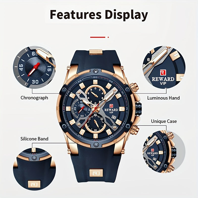 REWARD Casual Sport Watches for Men Top Brand Luxury Wrist Watch for Man Clock Fashion Chronograph Wristwatch