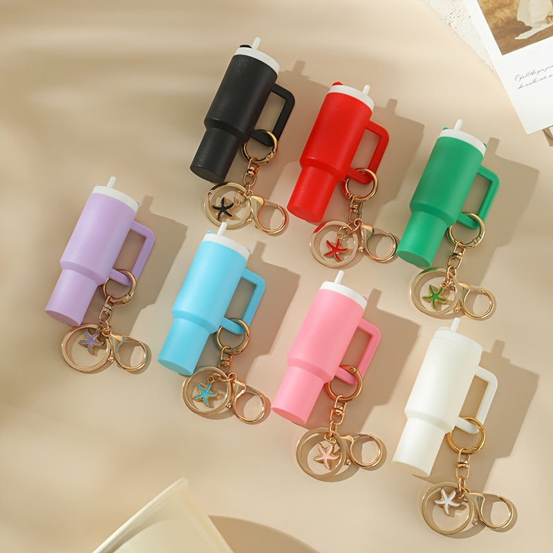 7/ 12pcs Mixed Color  Cup Keychains, Can Hold Lipstick,  Ornament Objects, A Perfect Gift for Others