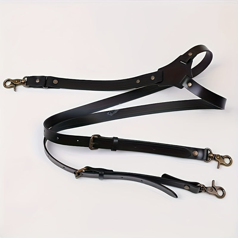 1pc Men'S Suspender Stay Fashion And Elegant with Retro Faux Leather, Perfect for Daily Wear!, Ideal Choice for Gifts
