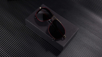 Full Rim Sunglasses Men Women Oversized 139mm+ Frame – TAC Gradient Lens UV Protection, Bold Fashion Eyewear for Formal Everyday Street Style, 4 Colors Red Black Gold Silver