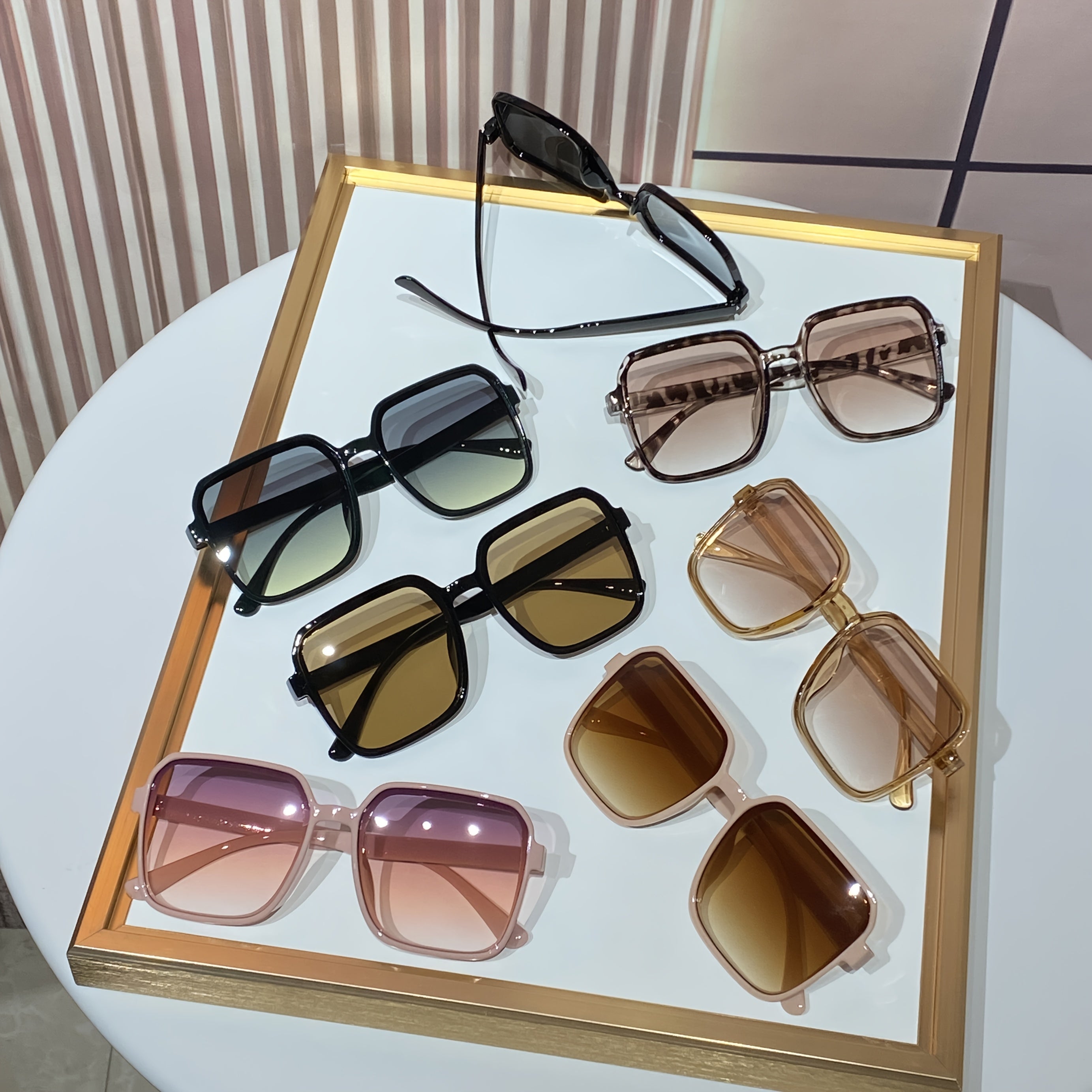 14pcs Women's Square Frame Set | Stylish And Minimalist Casual European & American Trendy Glasses with Durable Pc Frames And Tinted Lenses, Perfect for Parties And Gatherings
