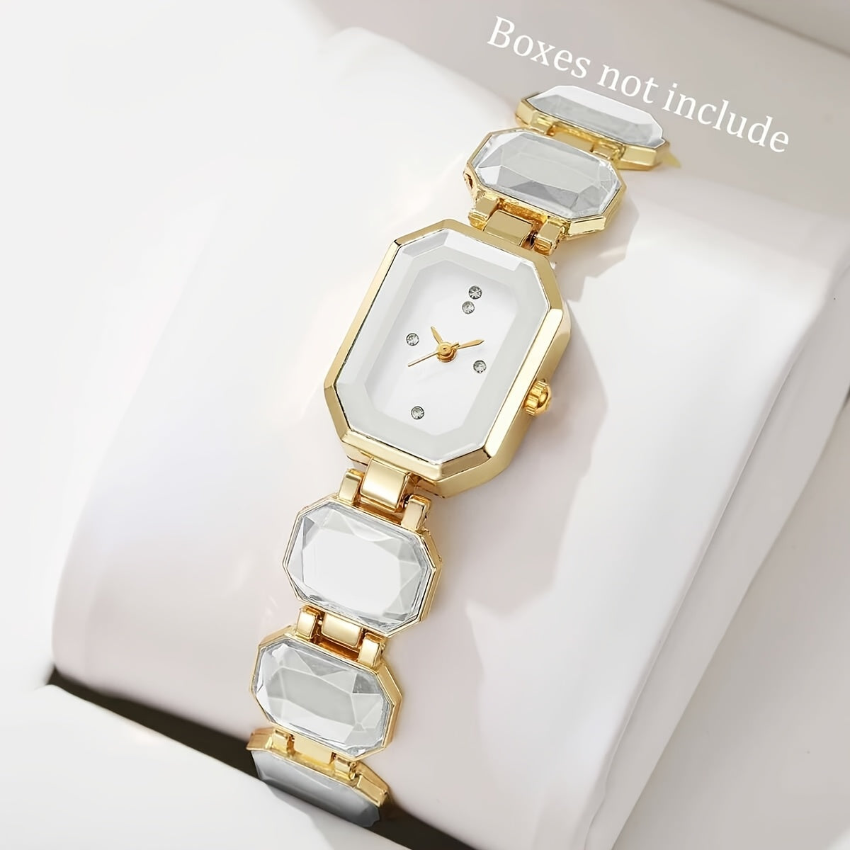 5pcs Women'S Watch Set, Simple and Fashionable Light Luxury Elegant Versatile Square Multi-Color Alloy Chain Watch with Rhinestone Square Jewelry Set, Suitable for Daily Decoration Wear