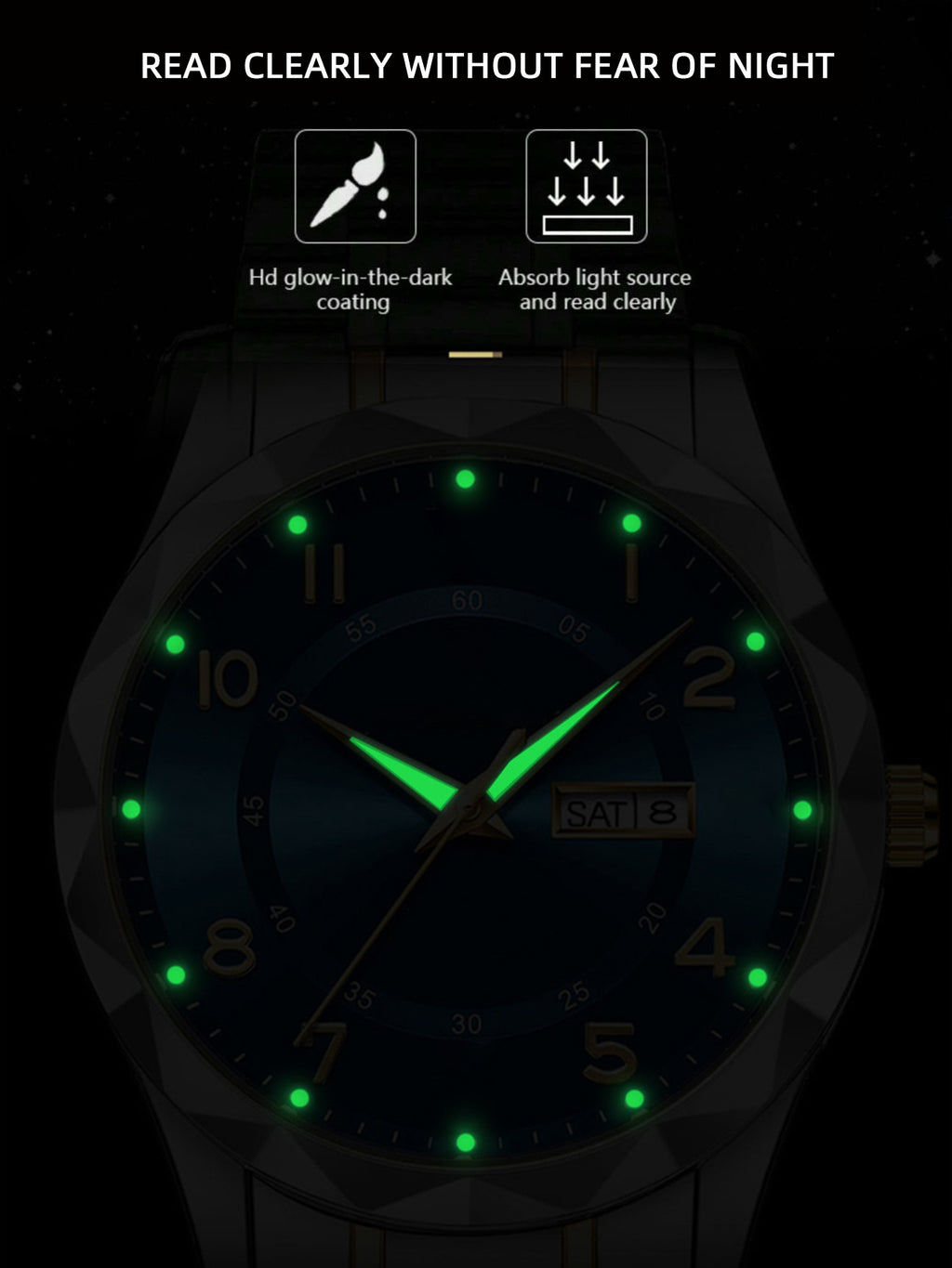 [Luxury Stainless Steel] Men's Watch Business Wear Luxury Casual Stainless Steel Date Men's Watch, Without Battery
