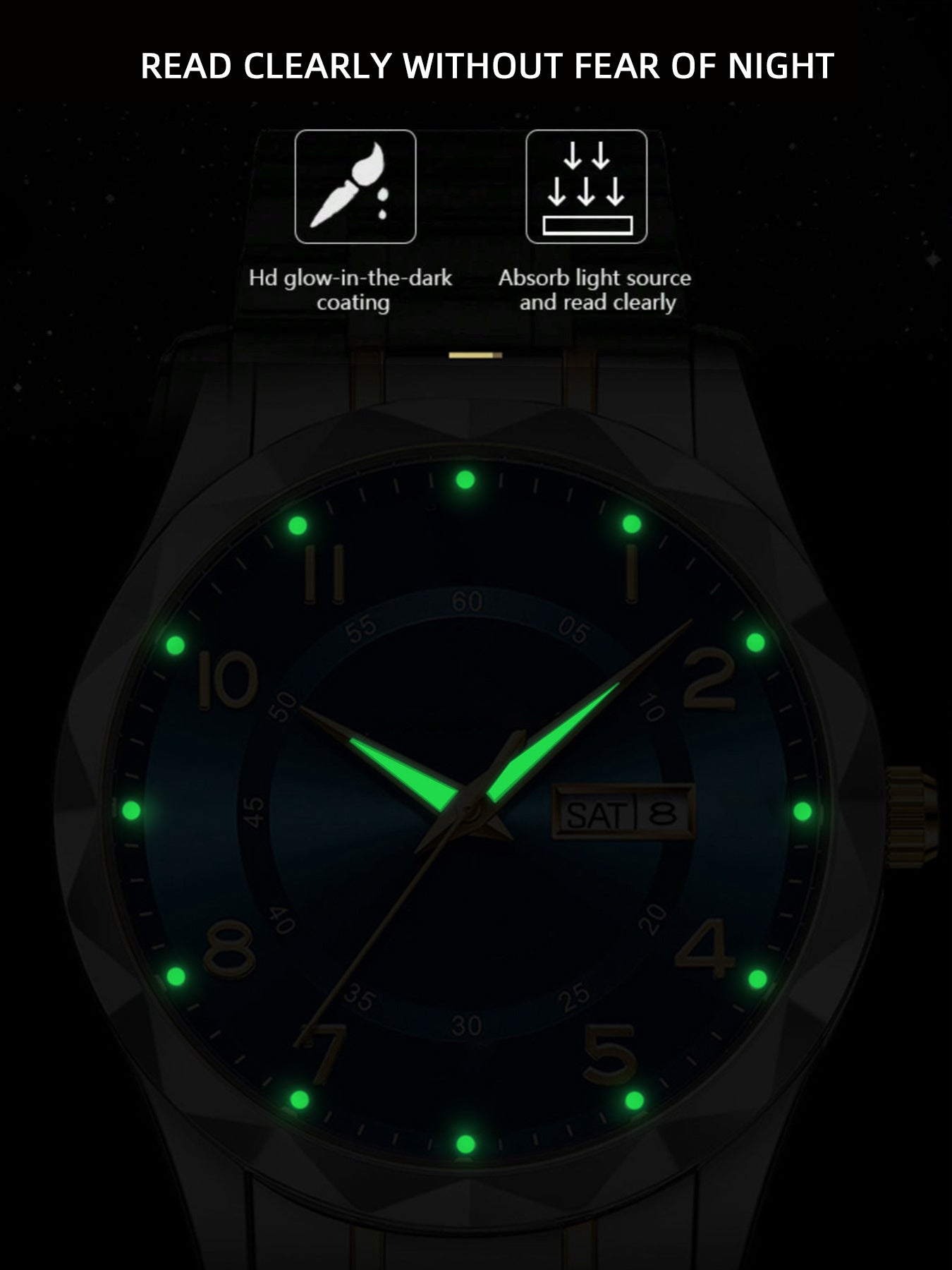 [Luxury Stainless Steel] Men's Watch Business Wear Luxury Casual Stainless Steel Date Men's Watch, Without Battery