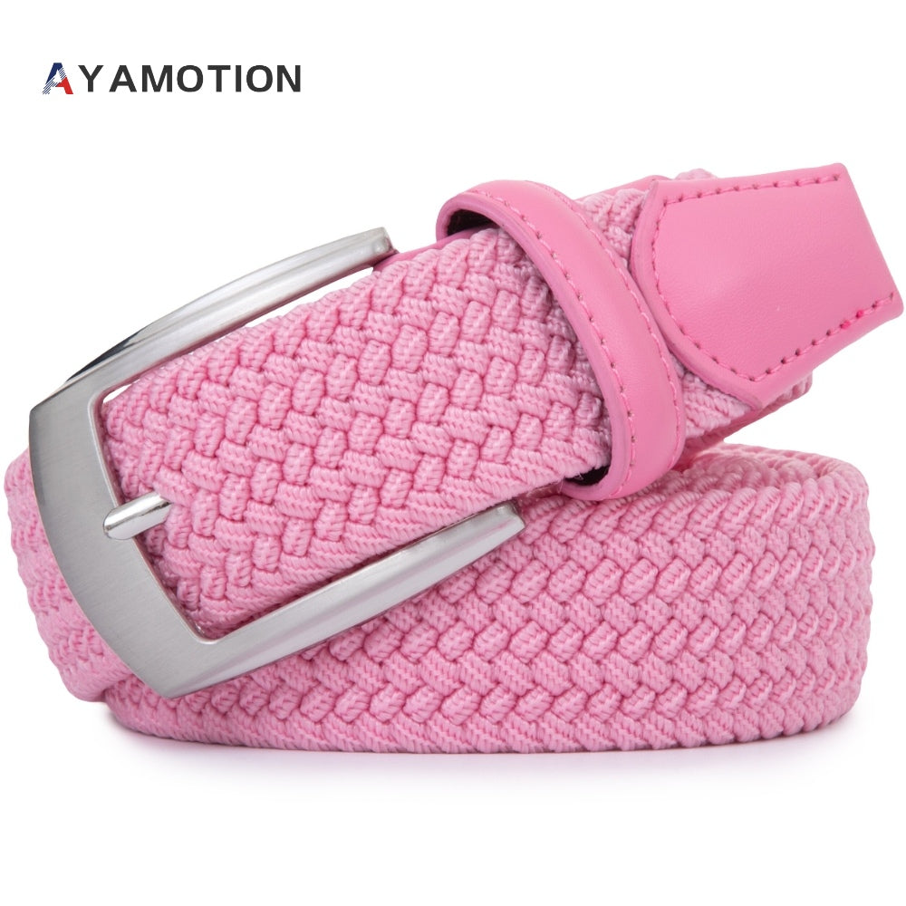 AYAMOTION Canvas Elastic Fabric Woven Stretch Braided Belts for Men Women Junior with Multicolored Full Sizes Multicolored Golf Belts for Man For school for wedding,Ideal Gift for Dad, Husband, Boyfriend