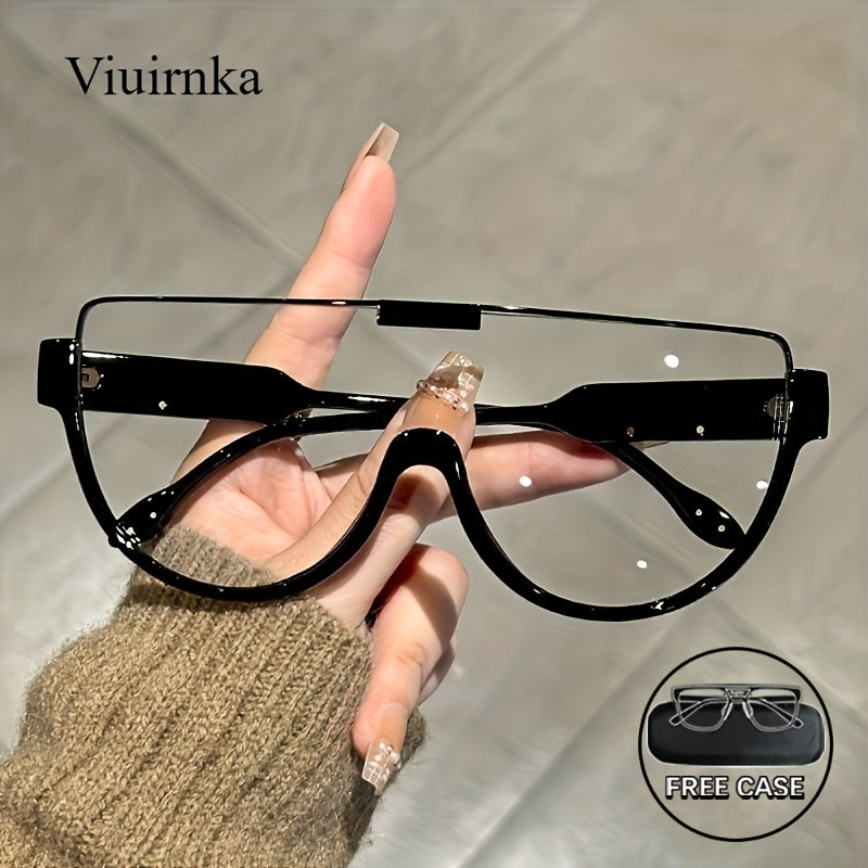Trendy Unisex Oversized Semi-Circular Glasses - Glare-Resistant Shades Ideal for, Trips, And Daily Activities; Built to Last with Style