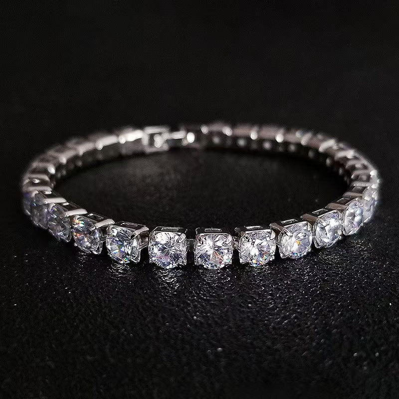 Green Peridot Women's Tennis Bracelet, 925 Silver, Delicate and Elegant in Niche Colors, Women's Jewelry. Suitable for Daily Party Wear. Birthday, Mother's Day Valentine's Day Gift, Date Accessories, Party Jewelry, Total Product Weight (4.85g)
