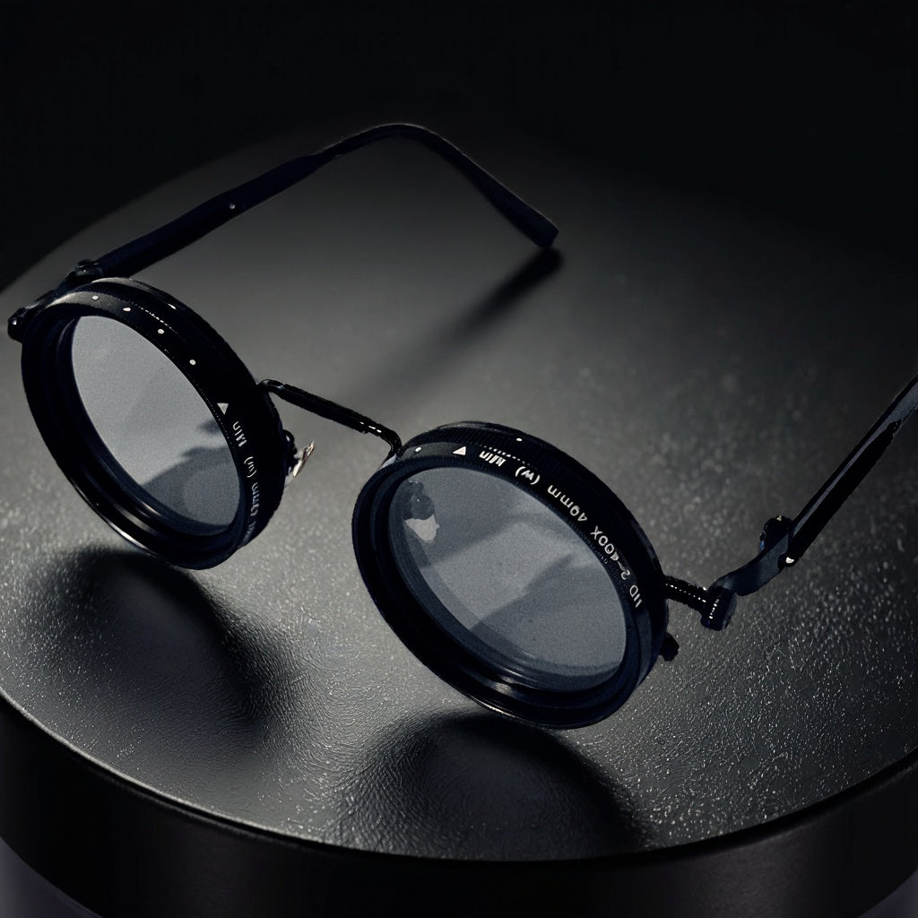 Steampunk Sunglasses Rotatable Flip-Up Lens UV400 Polarized - Vintage Round Goggles Men Women Cosplay Festival Travel Photography 2 Styles
