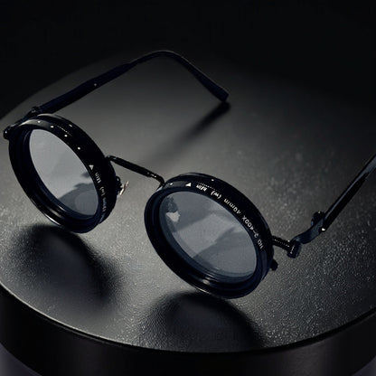 Steampunk Sunglasses Rotatable Flip-Up Lens UV400 Polarized - Vintage Round Goggles Men Women Cosplay Festival Travel Photography 2 Styles