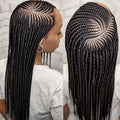 Synthetic HD Full Lace Front Wigs with Box Braids, Perfect for Women, Available in Black for Everyday Wear, Parties, And Christmas Celebrations