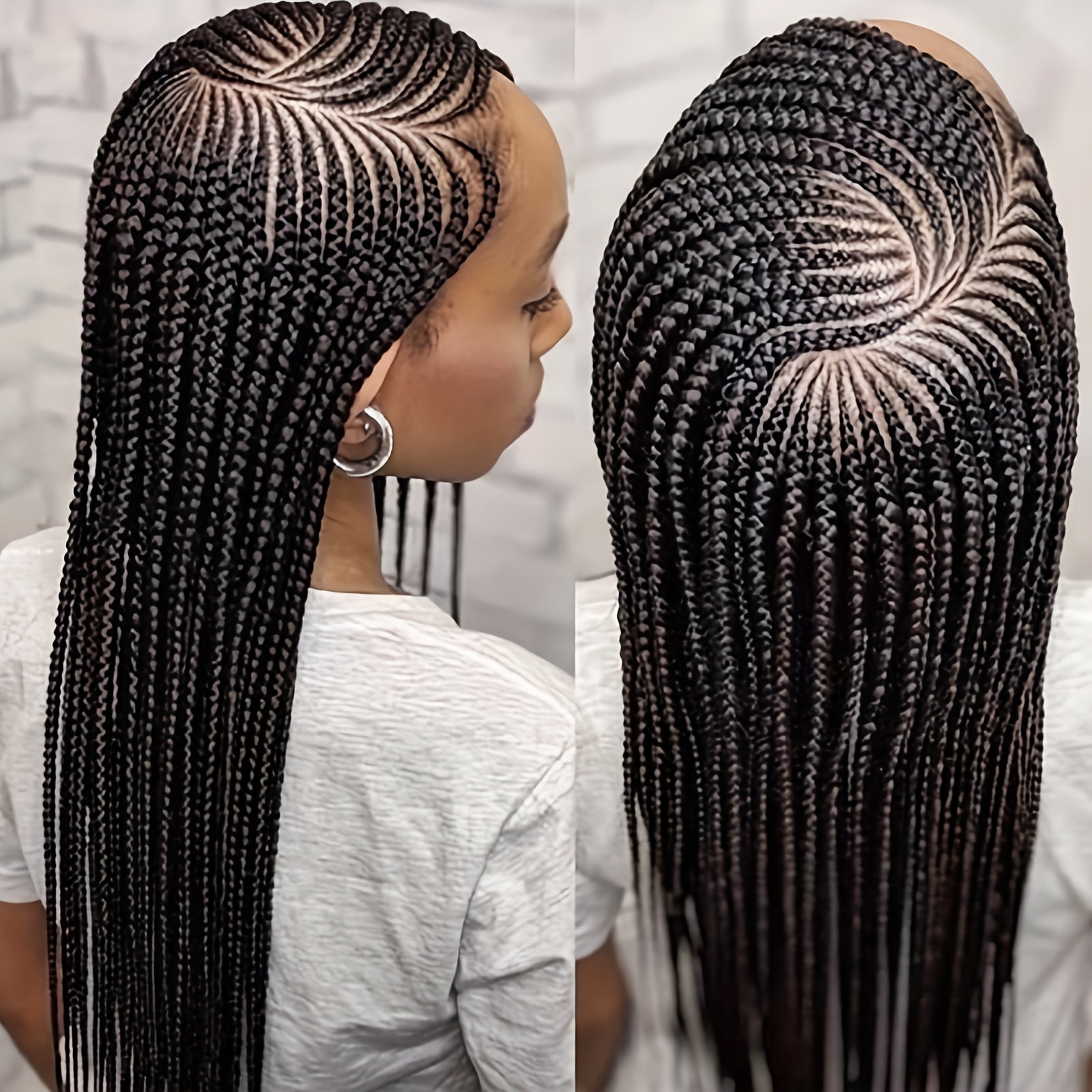 Synthetic HD Full Lace Front Wigs with Box Braids, Perfect for Women, Available in Black for Everyday Wear, Parties, And Christmas Celebrations
