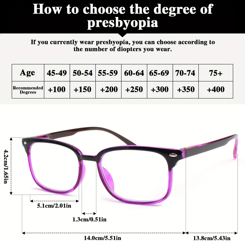 Classic Reading Glasses with Small Rectangle Frame - Comfortable Spring Hinges, Lightweight Plastic & PC Lens Eyewear for Men & Women, Non- +1 Magnification, Everyday Glasses for Computer, Driving, Reading - Stylish & Durable All-Day Wear
