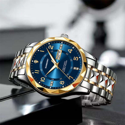 BANBONY Rhinestone Watch for Men & Women - IPX7 Waterproof Stainless Steel Quartz Wristwatch, Luminous Round Dial, Casual Sport Dress Watch Gift in Blue Black White Purple