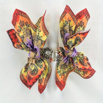 Hair Claw Clips 4pcs Vintage Bow Nonslip Strong Hold Jaw Clip Boho Style Hair Accessories for Women Girls Thick Thin Hair All Types