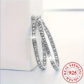 Elegant 925 Sterling Silver Large Shiny Earrings, Perfect for Weddings and Parties, Synthetic Cubic Stone