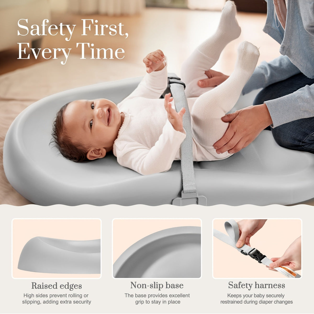 Diaper Changing Pad - Adjustable Non-Slip Soft Wipe-Clean – view 2