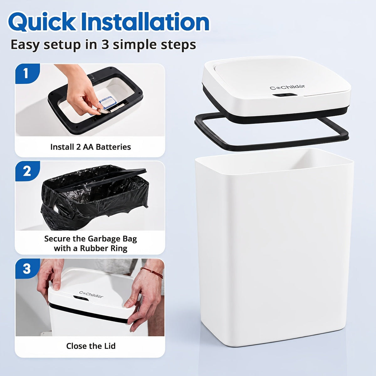 Diaper Pail - PcsCochildor Smart Detector Trash – view 7