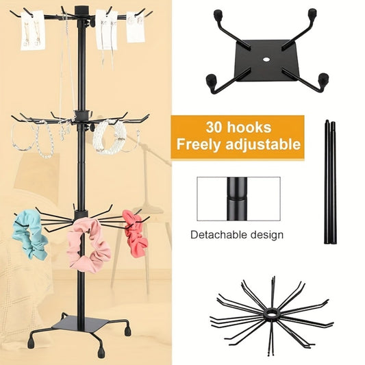 Display Rack - Rotating 3 Tier Adjustable Jewelry Stand with Spinning Base for Jewelry - main product view