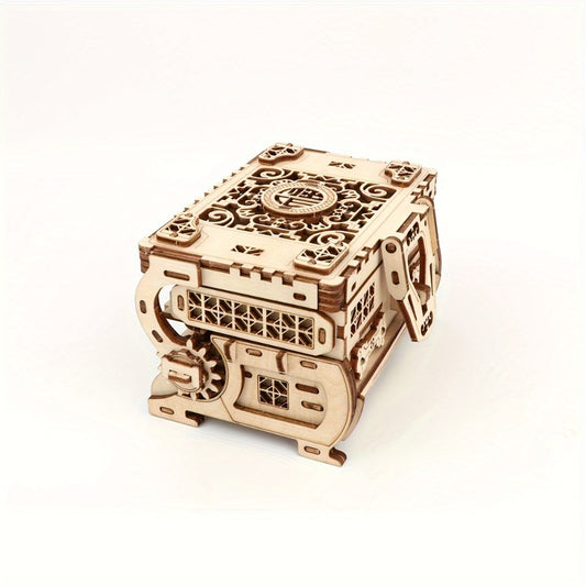 DIY Craft Kit - 3D Wooden Jewelry Box Puzzle Woodworking Handcrafted Elegant Storage for - main product view