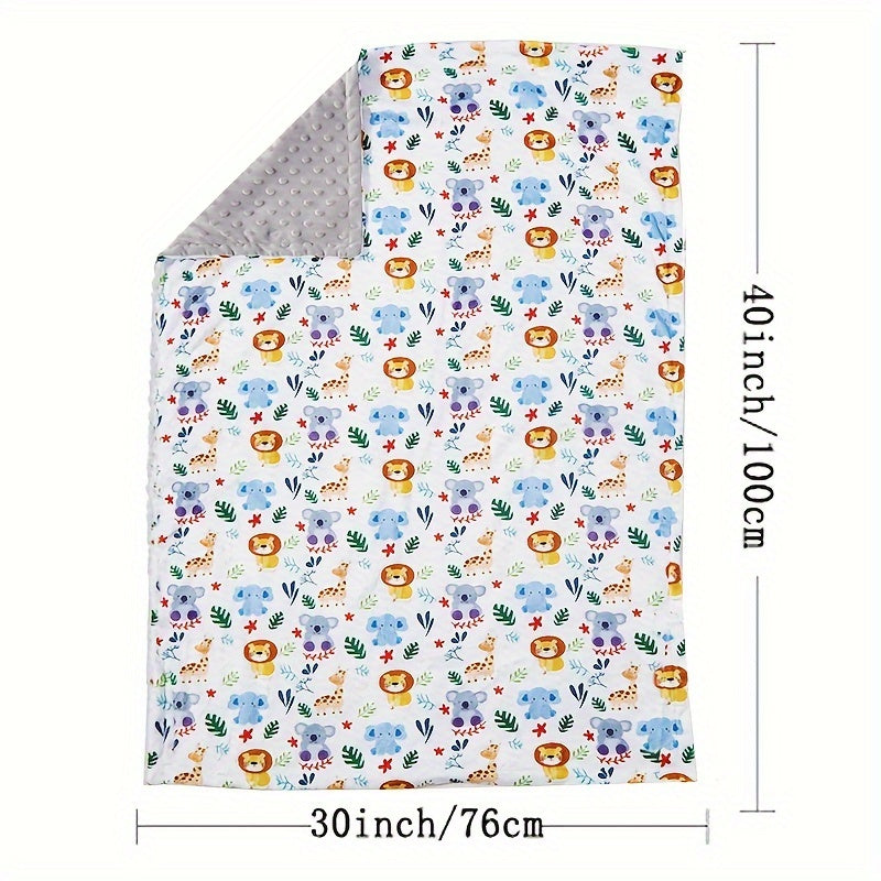 Double-Layer Minky Baby Blanket - 30 x 40 Inch Plush Animal Design – view 2